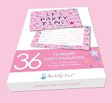 Absolutely Yours Party Invitations 36 Pack Pink Starburst Theme Envelopes view 2