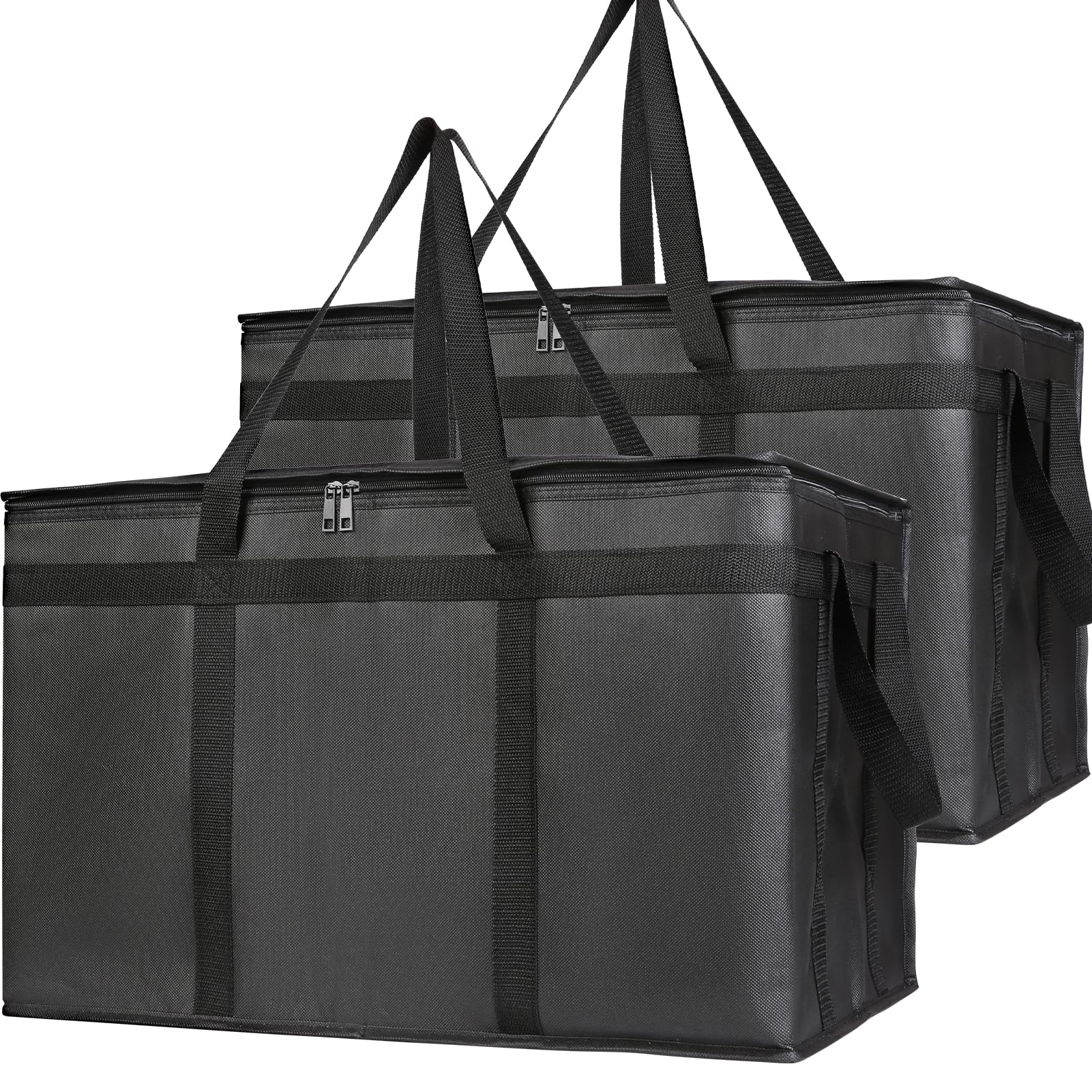 Photo 1 of Bodaon 2-Pack Insulated Food Delivery Bag, XXXL Grocery Shopping/Catering/Pizza Cooler Bags, Cold/Hot Styrofoam Carrier for Doordash/Travel/Car, Warmer/Frozen, Door Dash Accessories