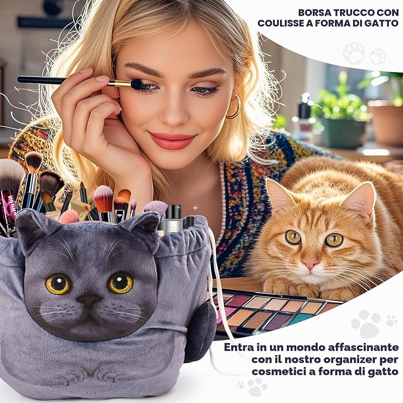 Trousse Trucchi Donna,Porta Trucchi Da Viaggio,Portatile Borsa Trucco,Beauty Bag,Borsa Cosmetica Con Coulisse,Idee Regalo Donna/Ragazza — foto 2 di 6