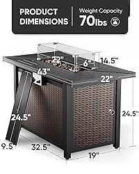 HUMMUH 5-Piece Patio Furniture Set with Fire