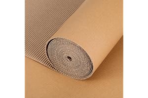 Tofficu Corrugated Cardboard Roll 12 X 197 Inch Single Face Kraft Paper for Shipping Storage Crafting and Diy Packaging Proje