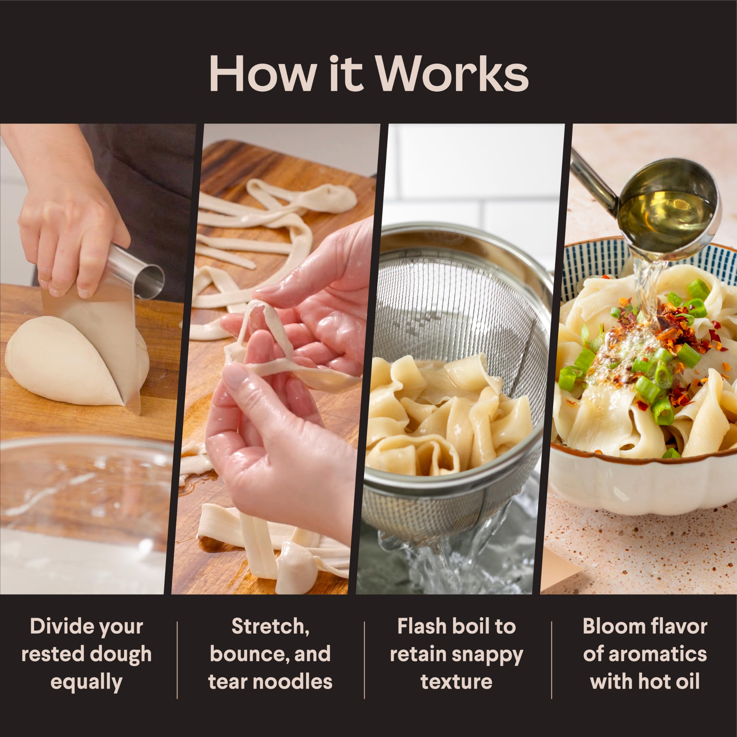 Noodle Basket Set – Stainless Steel Fine Mesh Strainer with Handle, Pasta Tool for Boiling, Asian Cooking Utensils – Ramen, Dumpling, and Hot Pot Ready