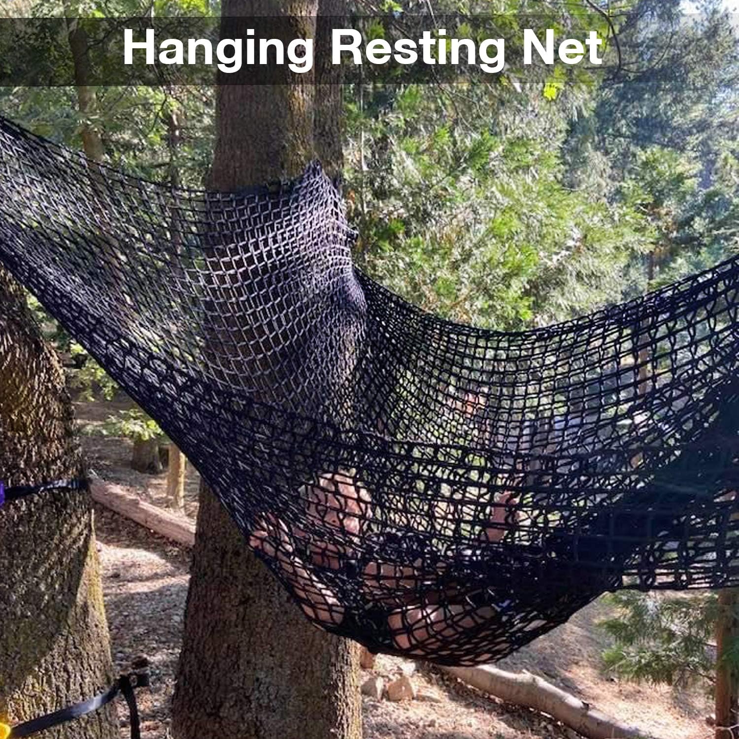 Jalunth Kids Playground Play Safety Net - Climbing Cargo Net Treehouse Accessories Outdoor Equipment Set Double Layers Heavy Duty Backyard Net Bridge for Tree House Tree Fort Back Yard (14.5' x 9.8'): Kitchen & Dining