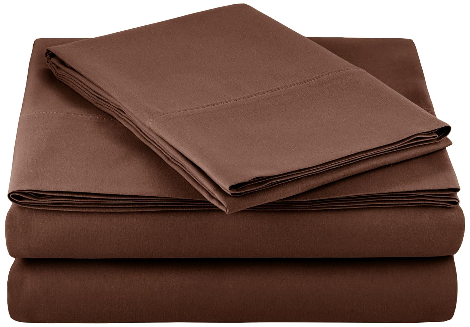 AmazonBasics Lightweight Super Soft Easy Care Microfiber Sheet Set with 16" Deep Pockets - Twin, Chocolate, 4-Pack