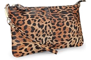 YALUXE Genuine Leather Wristlet Handbags Purses Cell Phone Pocket Clutch Wallet Crossbody Bags for Women