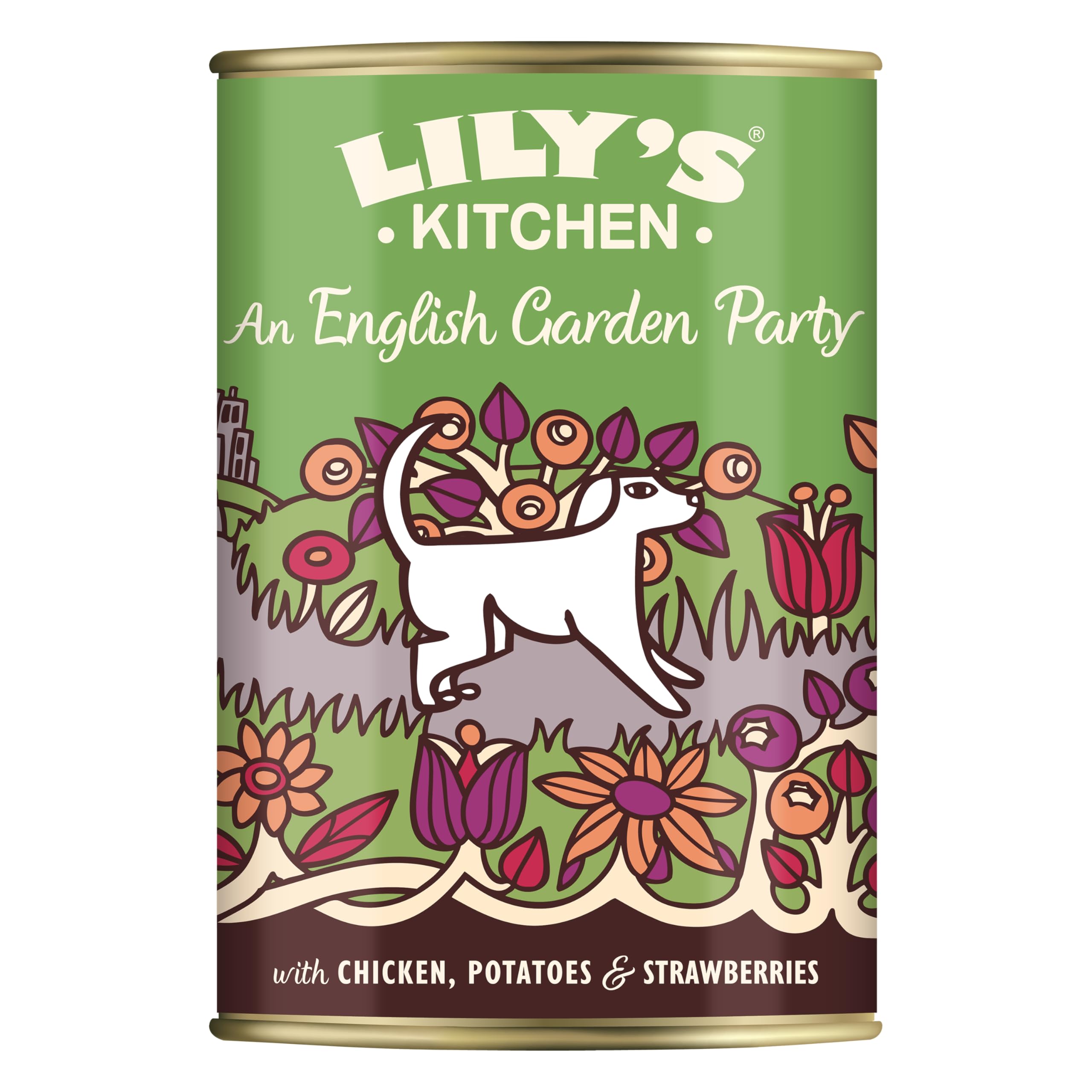 Lily's Kitchen Made with Natural Ingredients Adult Wet Dog Food Tin An English Garden Party 6 x 400g