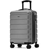 Flight Knight 21.5x15.5x9 Expandable Carry On Suitcase Hardside TSA Lock & USB C Port Lightweight Luggage Silent Double Spinner Wheels Maximum Canada Air Overhead Bag Airlines Approved Charcoal