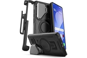 Encased for Samsung Galaxy S25 FE Case with Belt Clip Holster - Heavy-Duty Hinged Camera Lens Cover and Kickstand (Compatible