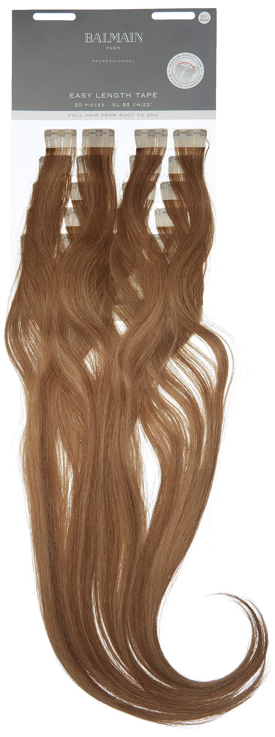 Balmain Easy Length Tape Extensions Human Hair 20-Pieces, 55 cm Length, 8A.9A Light Ash Blonde, 82 g