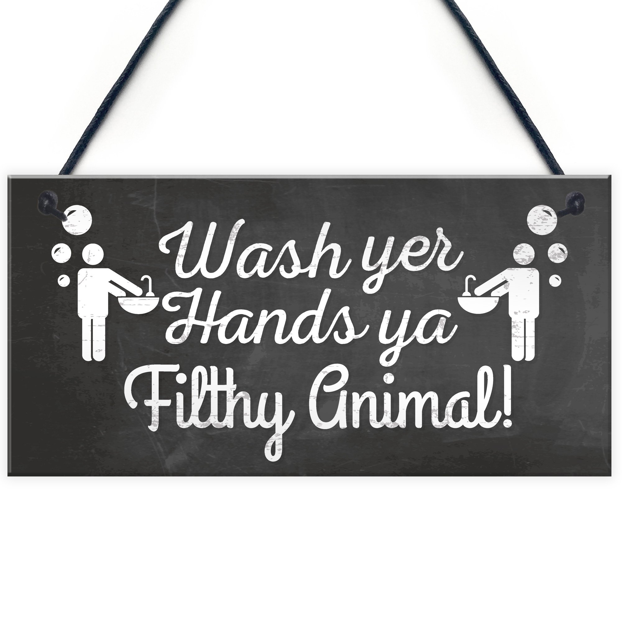 Red Ocean Bathroom Toilet Kitchen Sign Decor Funny Wash Your Hands Humouros Wall Plaque Home Gift