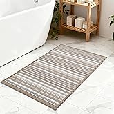 Hargiis Woven Bathroom Rugs, Super Absorbent Quick Dry Low Pile Bathroom Mat, Machine Washable Bath Mats for Bathroom Floor(Beige, 24"x17")