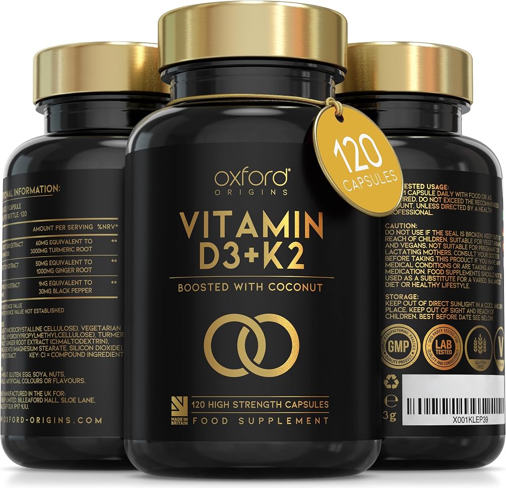 Oxford Origins Vitamin D3 K2 4000 IU/100 mcg MK7 120 capsules UK