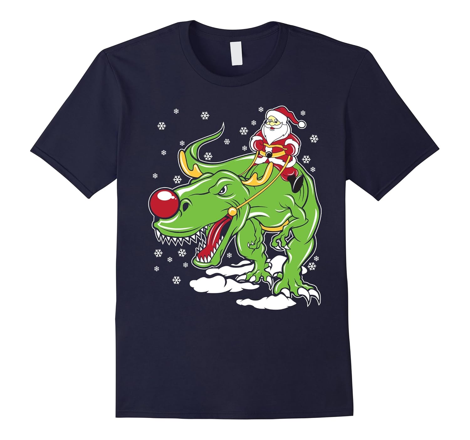 Santa Riding T-Rex - Funny Christmas Shirts-ANZ