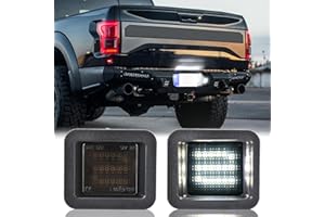 KanSmart LED License Plate Light Compatible with 2015 2016 2017 2018 2019 2020 F150 Accessories License Plate Lights Assembly Tag Lamp Smoke Lens 6000K White