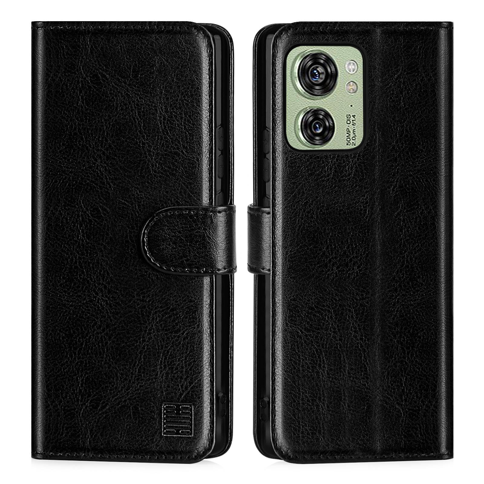 32nd Book Wallet PU Leather Case Cover for Motorola Moto Edge 40, Flip Case With RFID Blocking Card Slots, Magnetic Closure and Built In Stand - Black