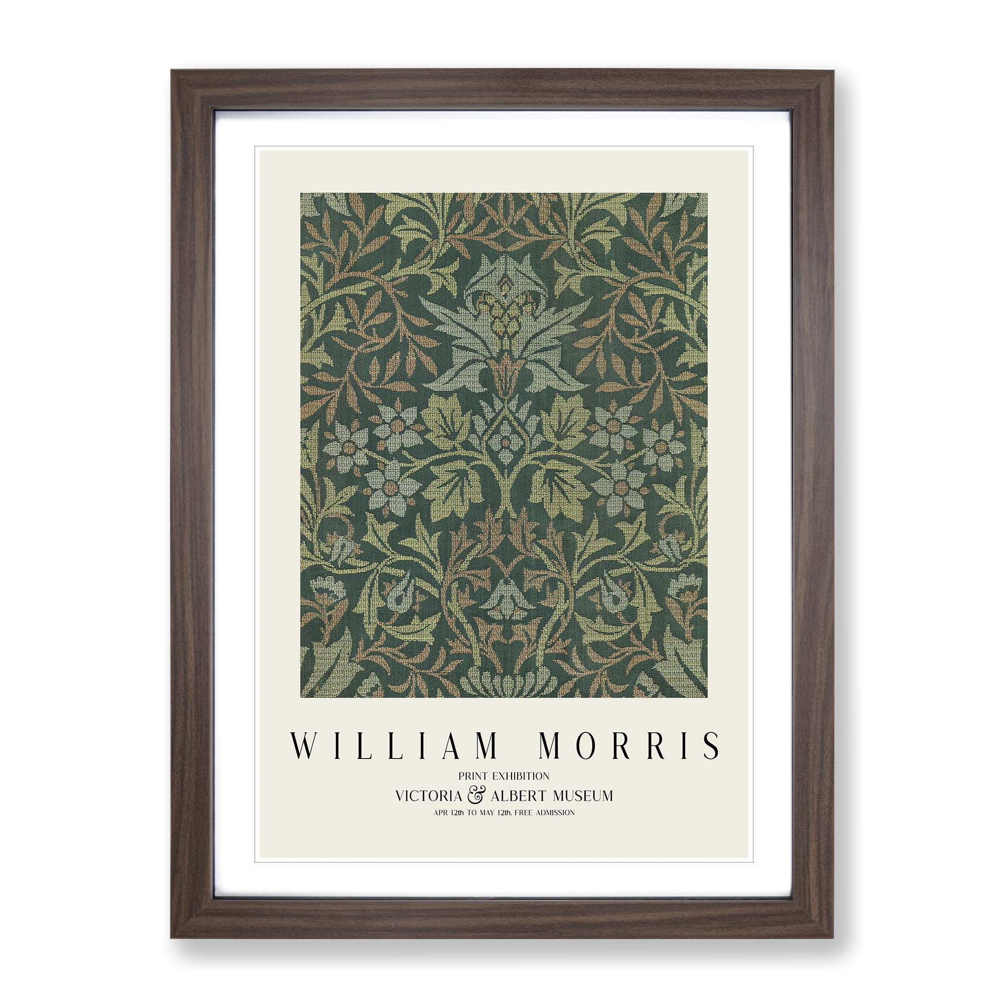 Flower Garden Vol.2 By William Morris Exhibition Museum Painting Framed Wall Art Print, Ready to Hang Picture for Living Room Bedroom Home Office Décor, Walnut A4 (34 x 25 cm)