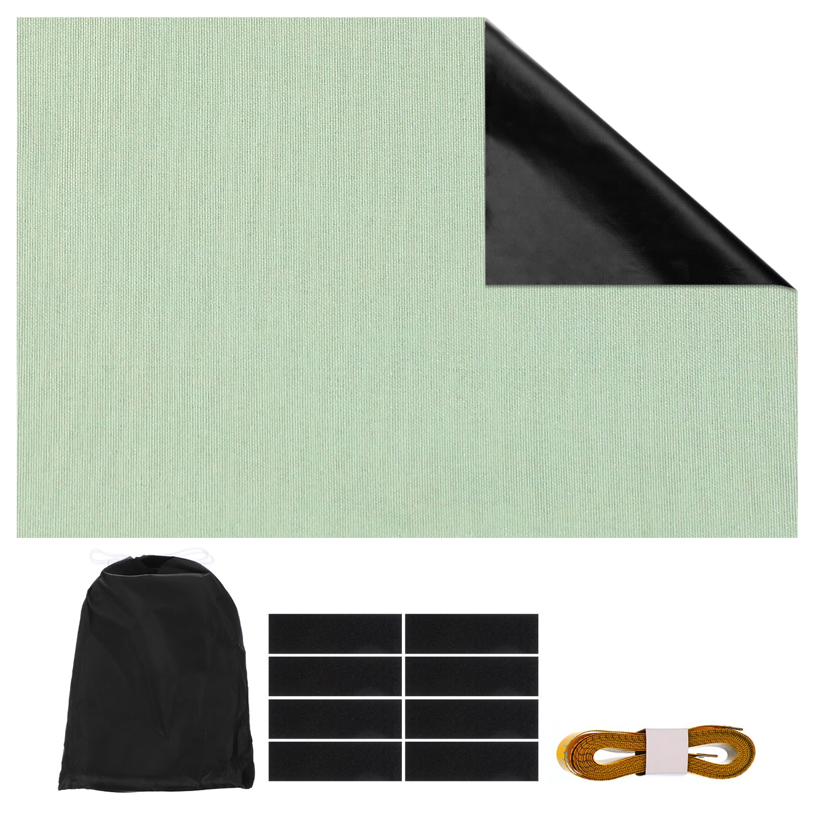 PATIKIL Portable Blackout Curtains, 1 Set 54 x 39 Inch Polyester Thermal Window Drapes 100% Shading Rate for Attic Living Room Bedroom, Green