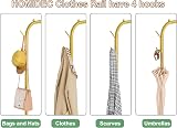 HOMIDEC Clothes Rail Portable Rack with Wheels and Shelf, Holds 40kg Golden view 5