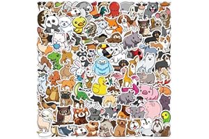 SHANDERBAR Cute Animal Stickers , 100PCS Waterproof Vinyl Stickers, animal stickers for kids,Vinyl Cute Animal Stickers for Water Bottle, Phone,Laptop, Skateboard