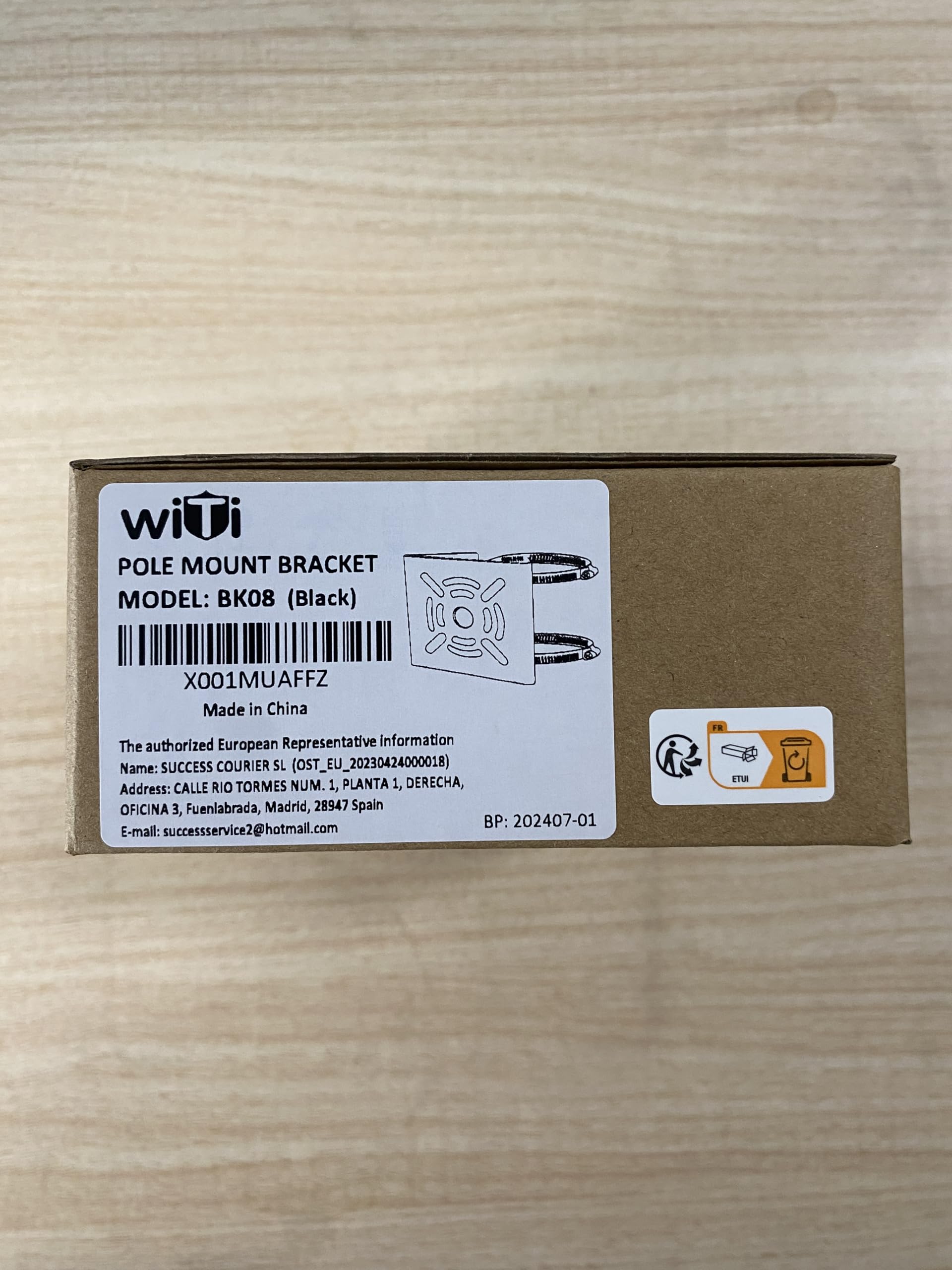 WiTi Universal Vertical Pole Mount for Security Camera, Solid Metal Mounting Corner Bracket with 2 Loops, Suitable for CCTV Cameras LED Wall/Stage Lights, Solar Panels