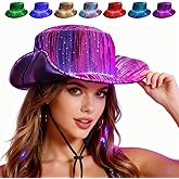 LED Light up Cowboy Hat - Light Up Bucket Hat with 7 Color Modes & Rave Party, EDM Festival Gear for Men Women