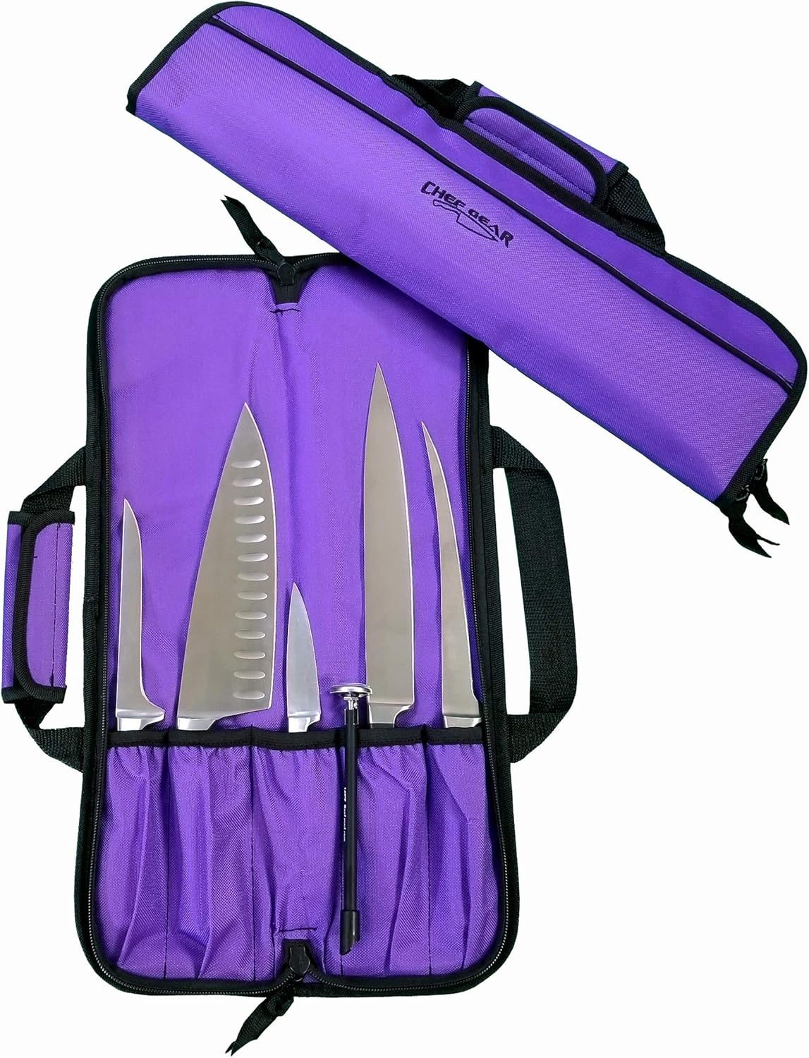 Ergo Chef 5 Pocket Padded Chef Knife Case Roll, Bifold