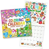 DoodleDoo Coloring Calendar 2026, Coloring Wall Calendar for Kids, Monthly Calender 12 Months January to December, Home School Classroom Family Use (2026)