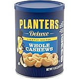 PLANTERS Deluxe Lightly Salted Whole Cashews, 18.25 oz. Resealable Canister - Lightly Salted Cashews & Lightly Salted…