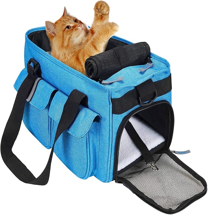 Borsa Trasportino Per Cani E Gatti BIGWING - Zaino Spalla Per Piccoli Animali, Taglia S Blu - Foto 12