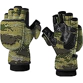 Riverruns Winter Fishing Gloves Convertible Mittens and Fingerless Gloves for Men Women, Ideal for Ice Fishing, Photography, Hunting, Outdoor Use
