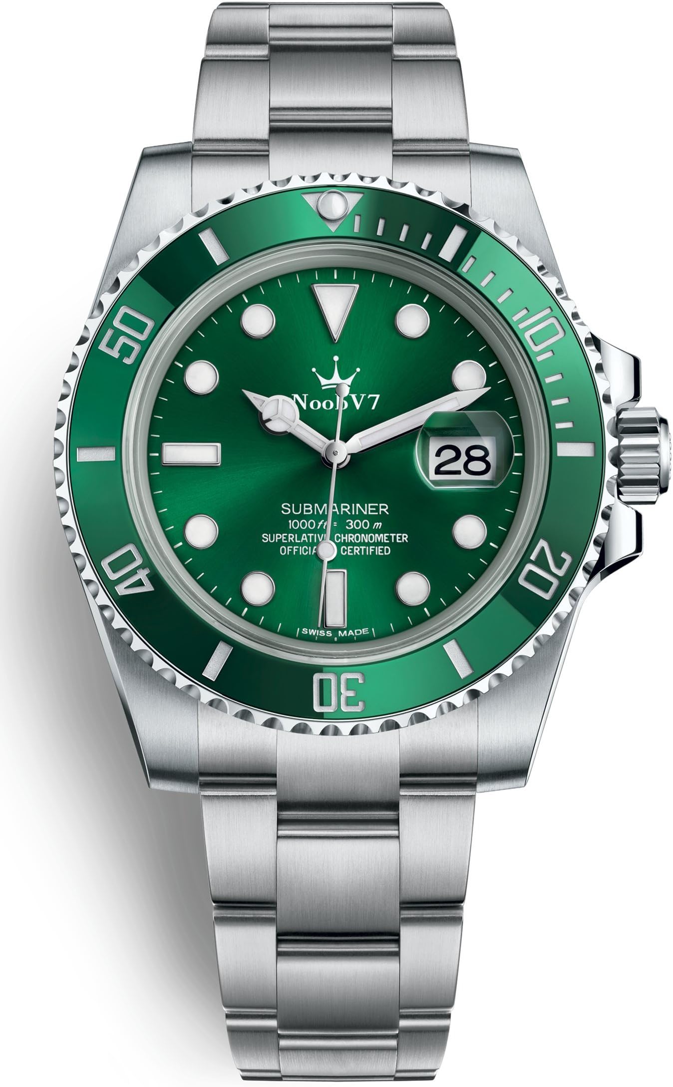 Luxury High End Swiss Crown Submarine REP V7 Iconic SUB Date Japan 8215 Automatic Movement Watch Sapphire 904L Stainless Steel Ceramic Bezel