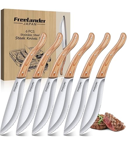 JANKNG 24-Piece 18/10 Stainless Steel Flatware Set - Service For 4 With Serrated Steak Knives - View #11