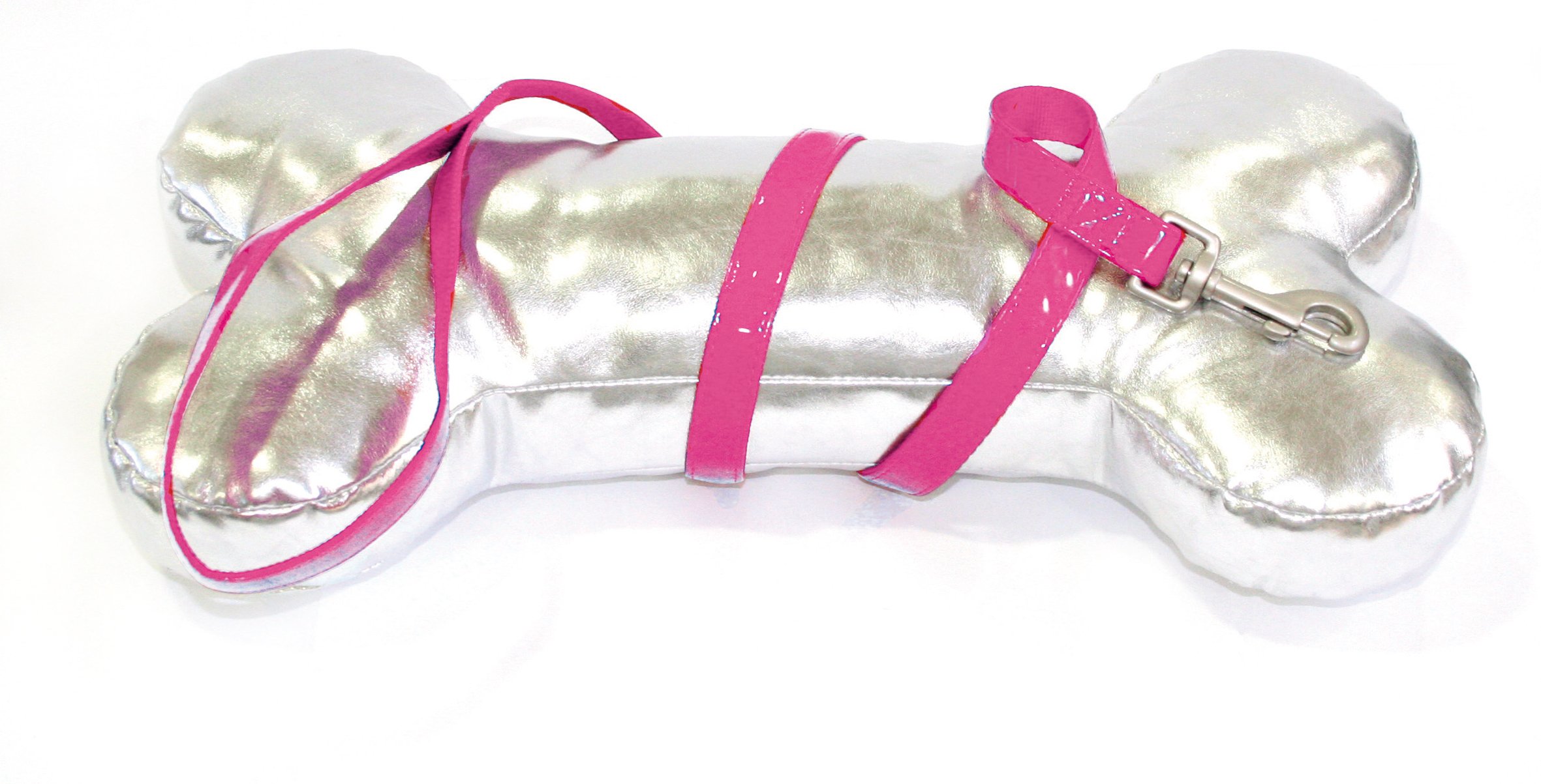 Croci Leatherette Lead Leash, 120 mm x 20 mm, Glossy Fuchsia