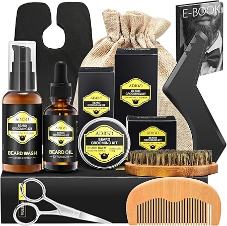 beard growth and grooming kit
