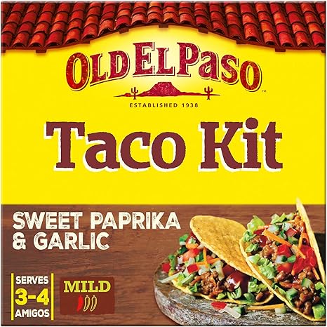 Old El Paso Crunchy Taco Dinner Kit Mild Garlic Paprika 312g