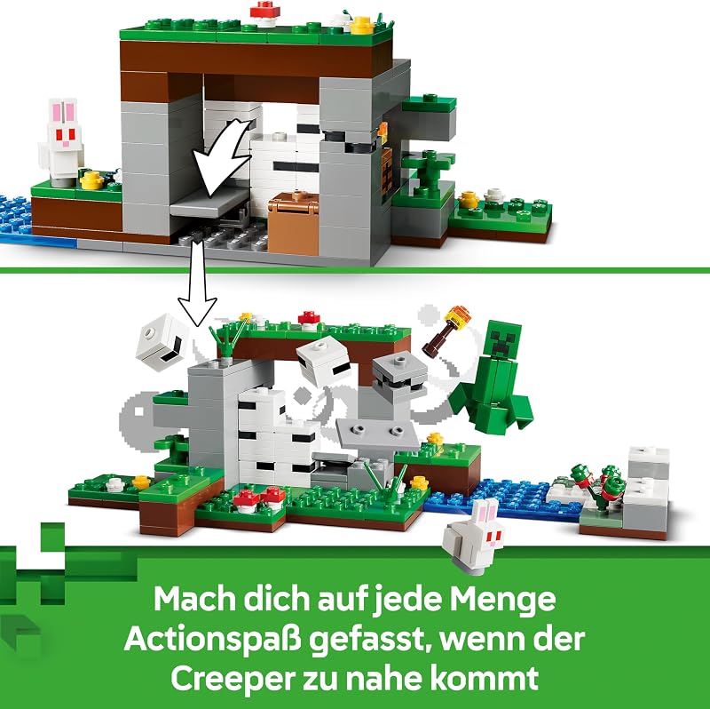 Minecraft Erstes Abenteuer in der Nacht - Interaktives Spielzeug mit 7 Figuren inkl. Alex, Creeper, Skelett & Waldwolf - Gaming-Geschenk für Jungen und Mädchen ab 8 Jahren - 21593