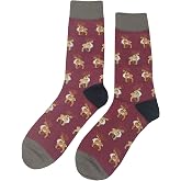 SockFly Small Deer Dress Socks Funny Novelty Crazy Fun Design Men Size 8-12 Cotton Casual Crew Colorful Funky Fancy Socks Gift for Men