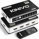 Kinivo HDMI Switch 5 in 1 Out 4K 60Hz (HDR 10, High Speed 18Gbps, IR Remote, HDCP2.2, Dolby Vision, VRR) - 550BN Switcher Compatible with Roku, PS5, Xbox, Apple TV, Nintendo Switch 2, Cable Box