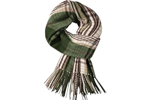 Loiyadn Winter Scarfs for Women - Womens Scarf Fashion Cashmere Scarf Plaid for Winter, Long Blanket, 79" x 28", Green