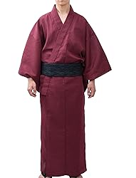 Edoten Men's Kimono Japan Shijira Weaving Yukata