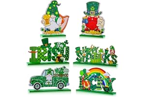 Thuodo 6 Pieces St. Patrick's Day Decorations Irish Theme Table Centerpiece Decor Signs Saint Patrick Home Party Supplies