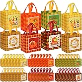 Chapou 120 Pcs Thanksgiving Gift Bags - Reusable Autumn Non Woven Fall Treat Bags with Handle for Thanksgiving & Holiday Supplies