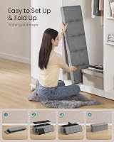 SONGMICS Mazie Storage Ottoman Bench 110 cm Light Grey Folding Foot Rest 131 L view 6