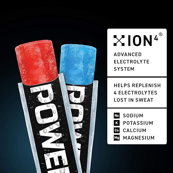 POWERADE SPORTS FREEZER BARS 2 OZ, REFRESHING ICE POPS WITH ELECTROLYTES B VITAMINS – NATURALLY FLAVORED WITH OTHER NATURAL FLAVORS, MOUNTAIN BERRY BLAST AND FRUIT PUNCH, 96 TOTAL FREEZER BARS