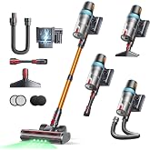 Cordless Vacuum Cleaner, 650W 55KPA 70Mins Vacuum Cleaners for Home, Upgraded Stick Vacuum with 3.3Ft Extendable Hose, LED Touch Screen, Wall Charging Station, Auto Mode for Carpet Pet Hair Hard Floor