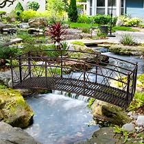 Metal Bridge 8 Ft Metal Gaden Bidge With Safety Pattened Sideails ...