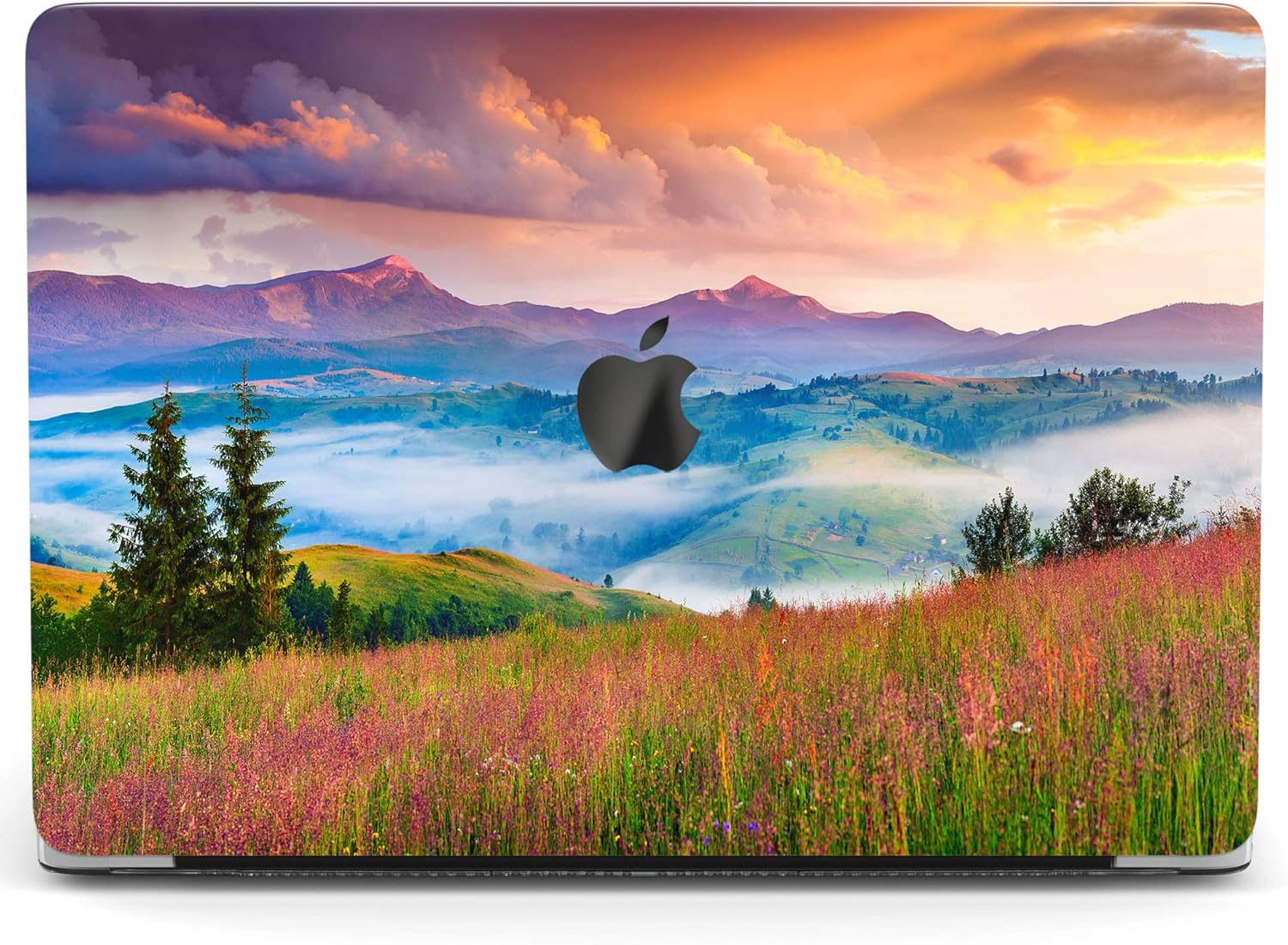 Wonder Wild Case for MacBook Air 13 inch Pro 15 2019 2018 Retina 12 11 Apple Hard Mac Protective Cover Touch Bar 2017 2016 2020 Plastic Laptop Print Rainbow Landscape Countryside Hills Nature Sunset