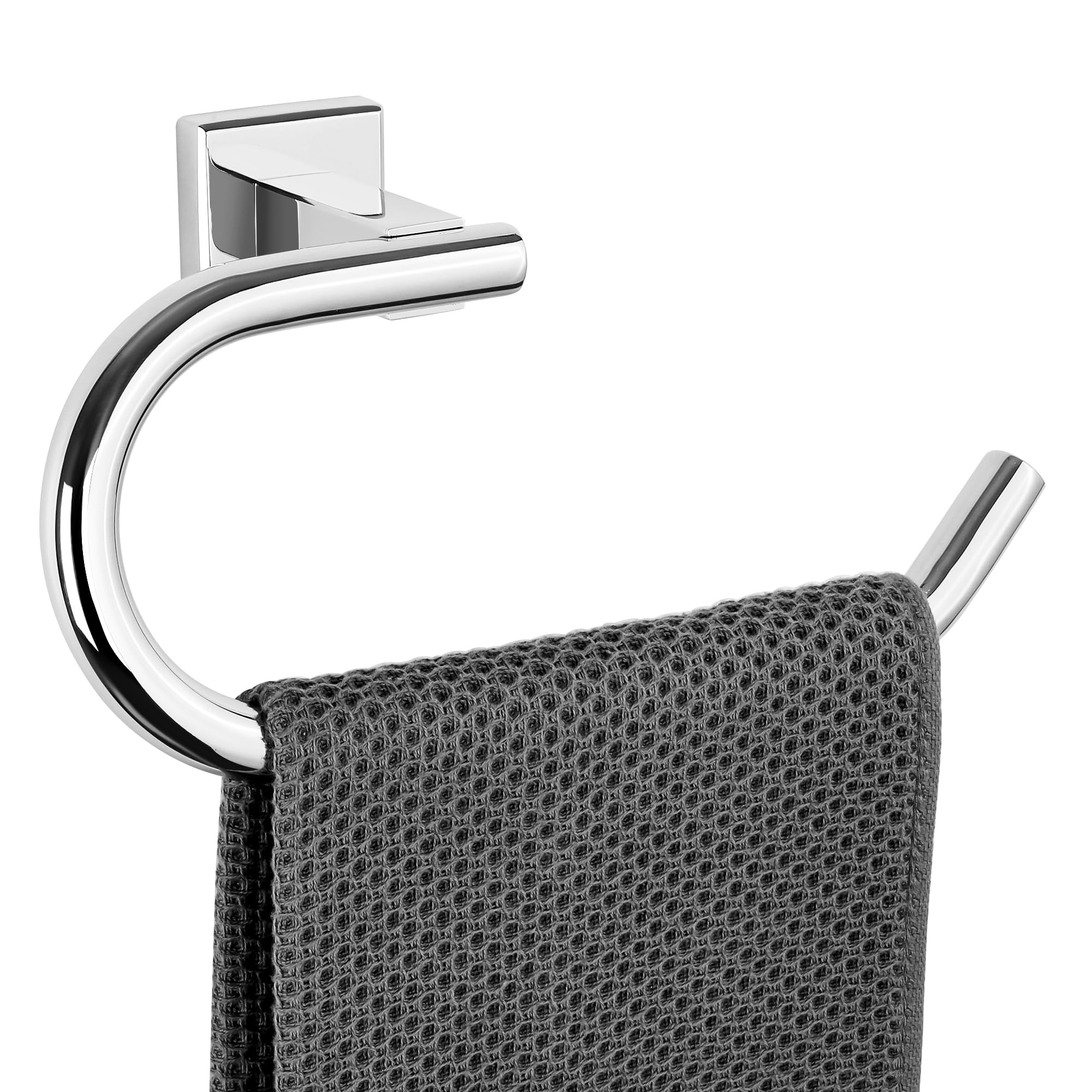 SAYAYO Chrome Towel Ring Hand Towel Holder Wall Mounted, Towel Rail for Bathroom Toilet Paper Holder, SUS304 Stainless Steel Waterproof & Rustproof