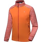 Little Donkey Andy Men's Quick Dry Warm Lightweight Running Jacket Full Zip Thermal Hybrid Thumbholes Golf Track Jacket
