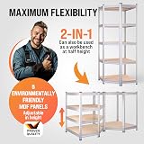 Monzana 5 Tier Heavy Duty Corner Metal Shelving Galvanised 3pc Set view 7